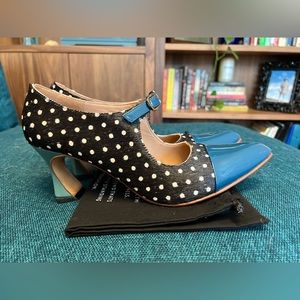 Size 11 women’s Fluevog Big Presence Malala heels in Black Pony